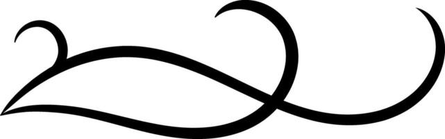 Elegant flourish forming a decorative swirl with thick lines, ideal for vintage or classic design projects, adding a touch of sophistication and style vector