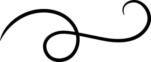 Continuous black line forming an elegant flourish, creating a decorative swirl with a bold, dynamic stroke, suitable for various design purposes vector