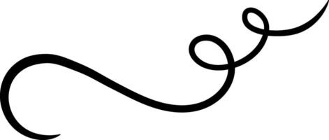 Hand drawn flourish forming a decorative swirl, adding a touch of elegance and sophistication to designs, invitations, or artistic compositions vector
