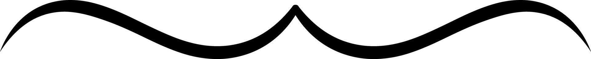 Two black curved lines intersect, creating a simple yet elegant abstract pattern on a white background, ideal for minimalist and modern designs vector
