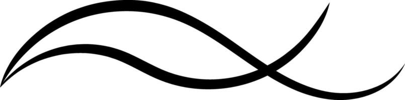 Two simple curved black lines are crossing and creating a dynamic and elegant abstract design on a white background, ideal for minimalist projects and modern decorations vector