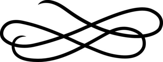 Black curved lines forming an elegant and decorative swirl design, enhancing any composition with a touch of sophistication and timeless style. Perfect for various artistic applications vector