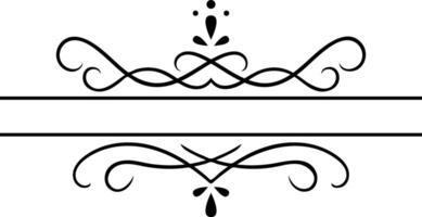 Elegant decorative swirls and flourishes form a double horizontal divider with copy space, creating a refined and sophisticated design element for various projects vector