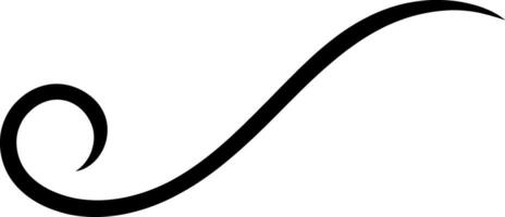 Flowing gracefully, a black swirl curves elegantly across a white background, forming a sophisticated and decorative design element that enhances any visual composition vector