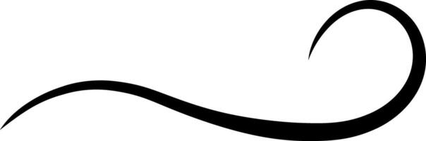 Curved, black line creating a stylish swirl, adding elegance and movement to graphic designs. Ideal for enhancing visual appeal in modern and minimalistic artwork vector