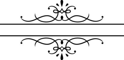 Elegant vintage flourish creating a double horizontal divider for text, ideal for wedding invitations, menus, certificates, diplomas or other formal documents vector