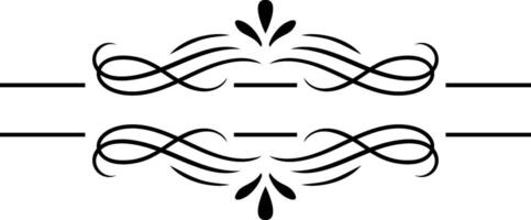 Symmetrical vintage ornament with decorative swirls and lines, creating an elegant and classic design, suitable for various design projects vector