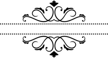 Elegant vintage decorative swirls forming a refined frame with dotted lines, enhancing wedding invitations, menus, and various sophisticated design projects vector