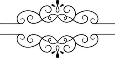 Elegant vintage decorative swirls and flourishes create a sophisticated horizontal frame, perfect for adding a touch of classic charm to invitations, announcements, or any design project vector