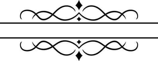 Elegant vintage decorative calligraphic horizontal divider with swirls and diamonds is suitable for page decoration or as a separator between text sections vector