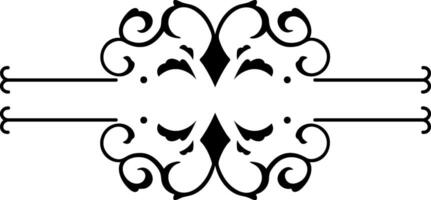 Horizontal vintage ornament with swirls, rhombuses and thin lines is creating a decorative frame with white empty space in the center, perfect for a title or short text vector