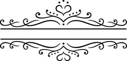 Elegant vintage decorative frame with hearts and flourishes forming a beautiful design, perfect for wedding invitations, greeting cards, certificates, and other design projects vector