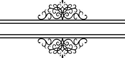 Vintage decorative frame with floral swirls and lines creating an elegant and classic design, ideal for wedding invitations, certificates, menus, labels, and various design projects vector