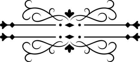 Horizontal divider featuring elegant floral swirls, rhombus shapes, and delicate lines, creating a sophisticated and decorative element for design projects vector