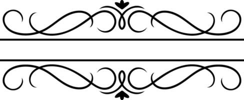 Elegant double horizontal divider featuring intricate floral swirls and charming hearts, offering a sophisticated and decorative touch for various design projects and invitations vector