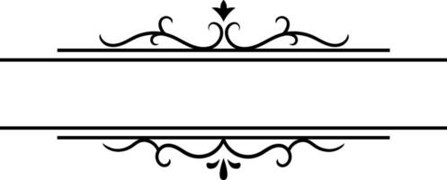 Horizontal vintage frame with elegant floral ornaments and flourishes, creating a sophisticated and decorative border, perfect for adding a touch of classic style to designs vector