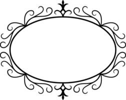 Oval frame with elegant floral decoration surrounding it, forming a sophisticated and classic design, ideal for adding a touch of elegance to any project vector
