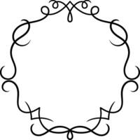 Elegant vintage calligraphic swirl frame featuring intricate details, adding classic charm to invitations, certificates, and any design project needing an ornate flourish vector