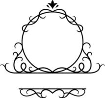 Elegant round floral frame with copy space featuring decorative swirls, flourishes, and intricate details, creating a sophisticated and ornate design suitable for various design projects vector