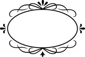 Oval frame with elegant swirls and flourishes creating a sophisticated design, ideal for invitations, logos, and decorative elements, adding a touch of classic beauty and timeless style vector