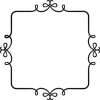 Elegant square frame featuring intricate swirls and flourishes, creating a sophisticated border perfect for invitations, announcements, or decorative elements vector