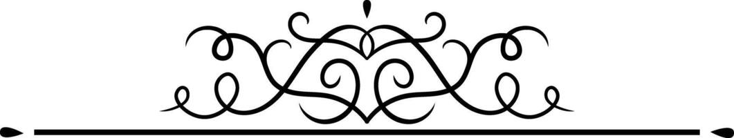 Swirling lines create an elegant border, forming a heart shape in the center, separated from a clean white background by a thin straight line vector