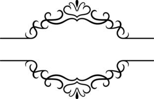 Elegant vintage calligraphic double sided frame featuring swirls and flourishes, creating a sophisticated design element ideal for invitations and certificates vector