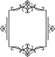 Classic decorative frame featuring delicate floral swirls at each corner and along the top, providing an elegant touch for various design applications vector