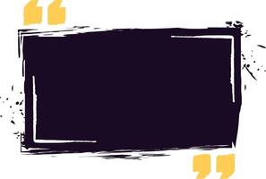Black grunge quote box with yellow quotation marks framing empty space for custom motivational or inspirational message, ideal for social media posts, blogs, websites, and marketing materials vector