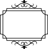 Classic rectangular frame featuring a symmetrical floral design at the top and bottom, providing a sophisticated touch for various graphic design applications vector