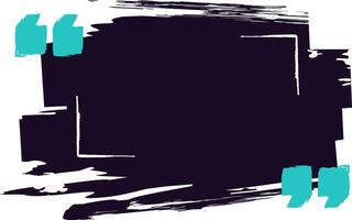 Quote box with light blue quotation marks over a dark painted background with white frame and brush strokes, ideal for testimonials or social media posts vector