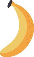 Cartoon illustration of a ripe banana with brown spots showing its ripeness, isolated on a white background, ideal for healthy eating and fruit related projects vector