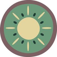 Kiwi fruit, sliced in half, revealing vibrant green pulp, tiny seeds, and textured skin, creates a colorful illustration of a nutritious snack or ingredient, emphasizing freshness and health vector