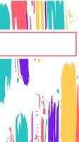 Colorful brush strokes creating a vibrant and artistic background with a blank rectangular space perfect for adding text or design elements vector