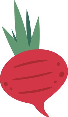Vibrant illustration of a beetroot with lush green leaves, showcasing its round shape and deep red color. Ideal for agricultural, culinary, and health related designs