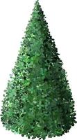 Dense green foliage forms a tall, conical shape, resembling a stylized tree or shrub. The rich, layered leaves create a vibrant and natural appearance, ideal for nature themed designs vector