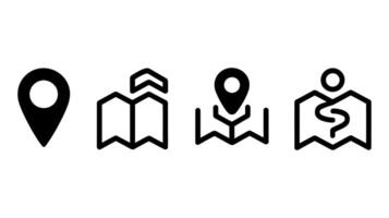 Map Marker and GPS Navigation Icons Travel Route, Location Pin, Direction Symbol, Pathfinding, Destination Indicator, Wayfinding, Journey Guide, Travel Navigation Tools, Design vector