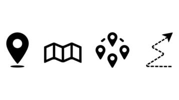 Location and Navigation Icons Set - Map Marker, GPS Pin, Direction, Travel Route, Wayfinding, Destination, Pathfinding vector
