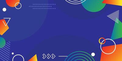 Abstract green orange gradient geometric with blue background vector