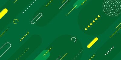 Abstract flat geometric in green background vector