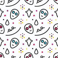 a pattern with a skull and stars on it vector