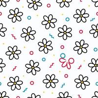 a pattern with flowers and circles vector