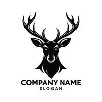 deer head logo template, on a white background vector