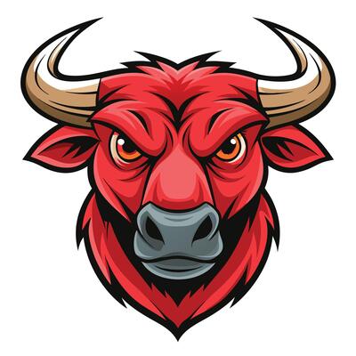 Fierce Bull Head Mascot for Powerful Branding