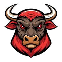 Wild Bull Head Mascot for Dynamic and Engaging Graphics vector