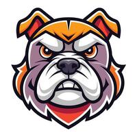 Dynamic Bulldog Head Mascot for Eye-Catching Graphics vector