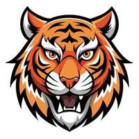 Dynamic Tiger Head Mascot for Eye-Catching Graphics vector