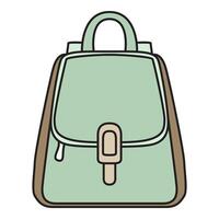 A stylish and elegant green backpack, designed for both fashion and function. vector