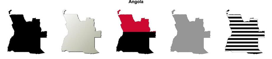 Angola outline map set vector