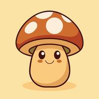 Shiitake Mushroom Cartoon Icon Mushroom Object Illustration vector